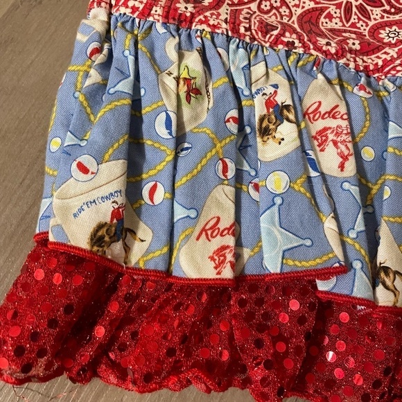 Western sequined girl bell bottom ruffle pants 100% cotton bandana bottoms flare - Picture 8 of 8